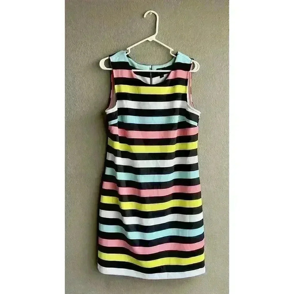 Worthington Industries Dresses & Skirts - Worthington Dress Multicolor Stripe Sleeveless Size L Wrinkle Resistant